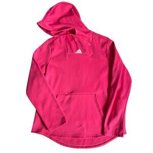 Adidas Climawarm Hoodie Pink Sz L Pullover Logo 3-Stripes